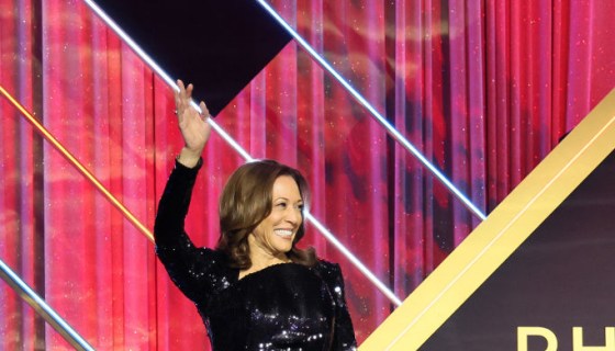 Presidential Nominee Kamala Harris Wears Custom Laquan Smith Gown To CBCF Dinner