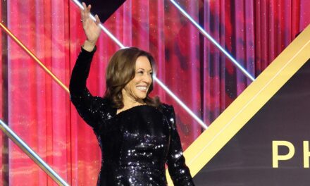 Kamala Harris Wears Custom Sequin Gown While Addressing the Congressional Black Caucus, Sending a Poignant Message