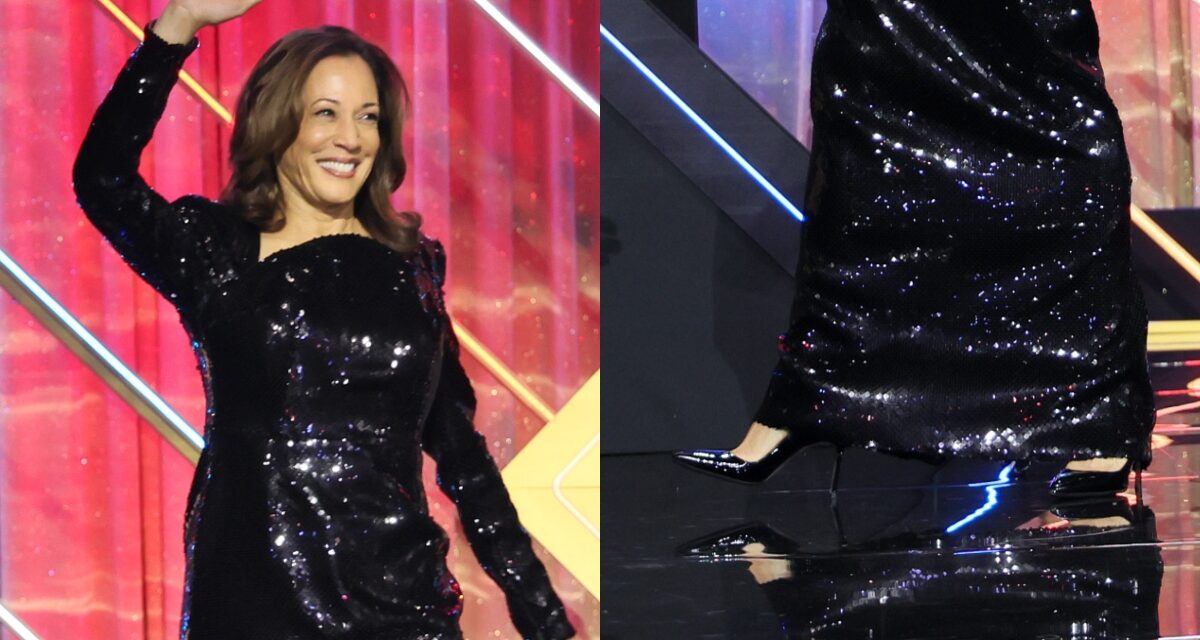 Kamala Harris Goes Classic in Black Patent Leather Pumps and LaQuan Smith Dress at Congressional Black Caucus Foundation’s Phoenix Awards Dinner in Washington, D.C.