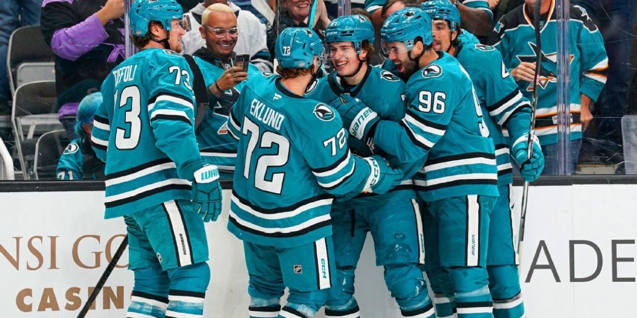 Top pick Celebrini has goal, assist in Sharks debut