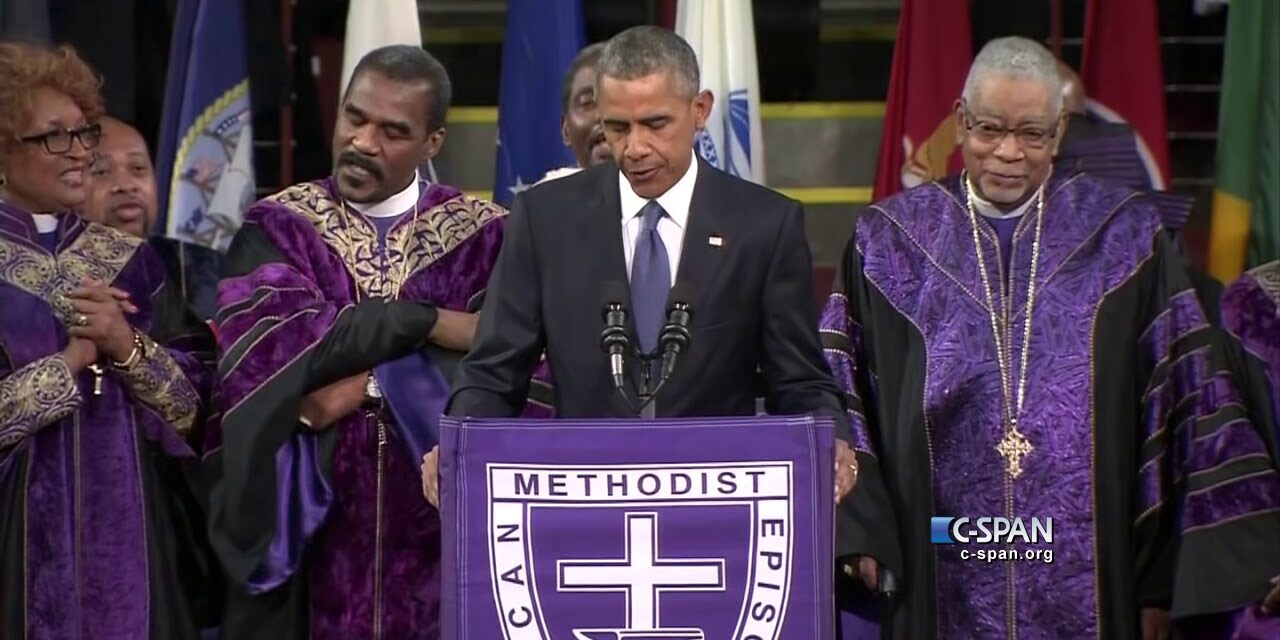 President Obama sings Amazing Grace (C-SPAN)