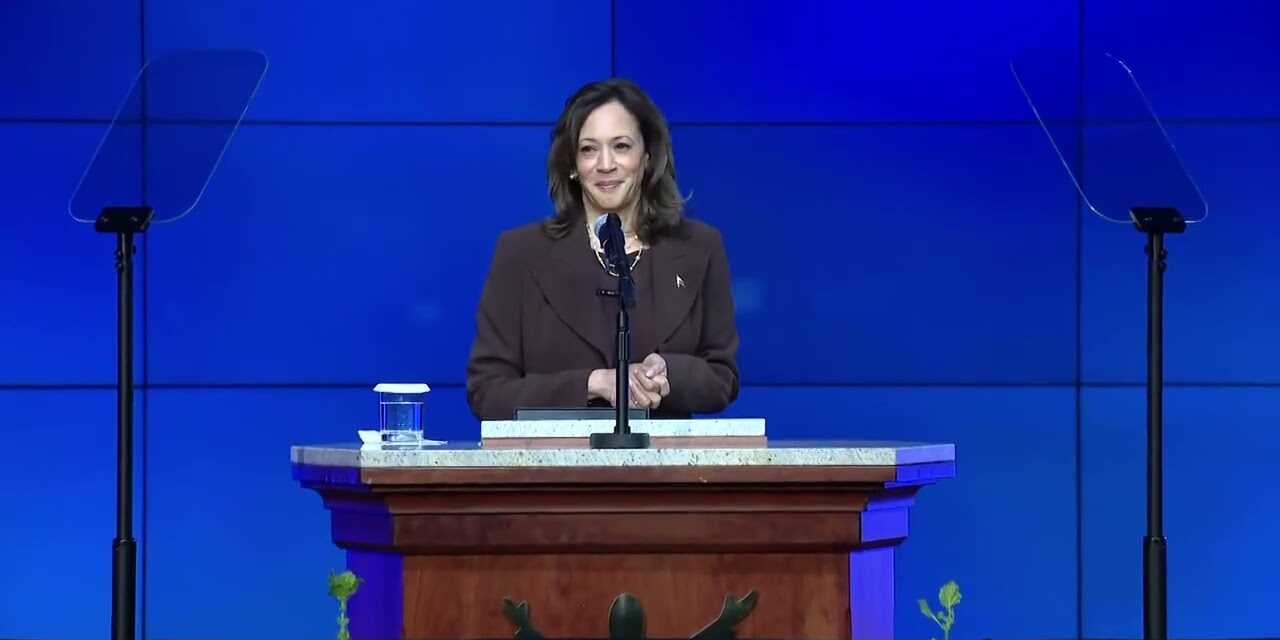 Kamala Harris interrupted by protester during church remarks