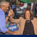 Barack Obama and Kamala Harris campaign together for first time at Georgia rally