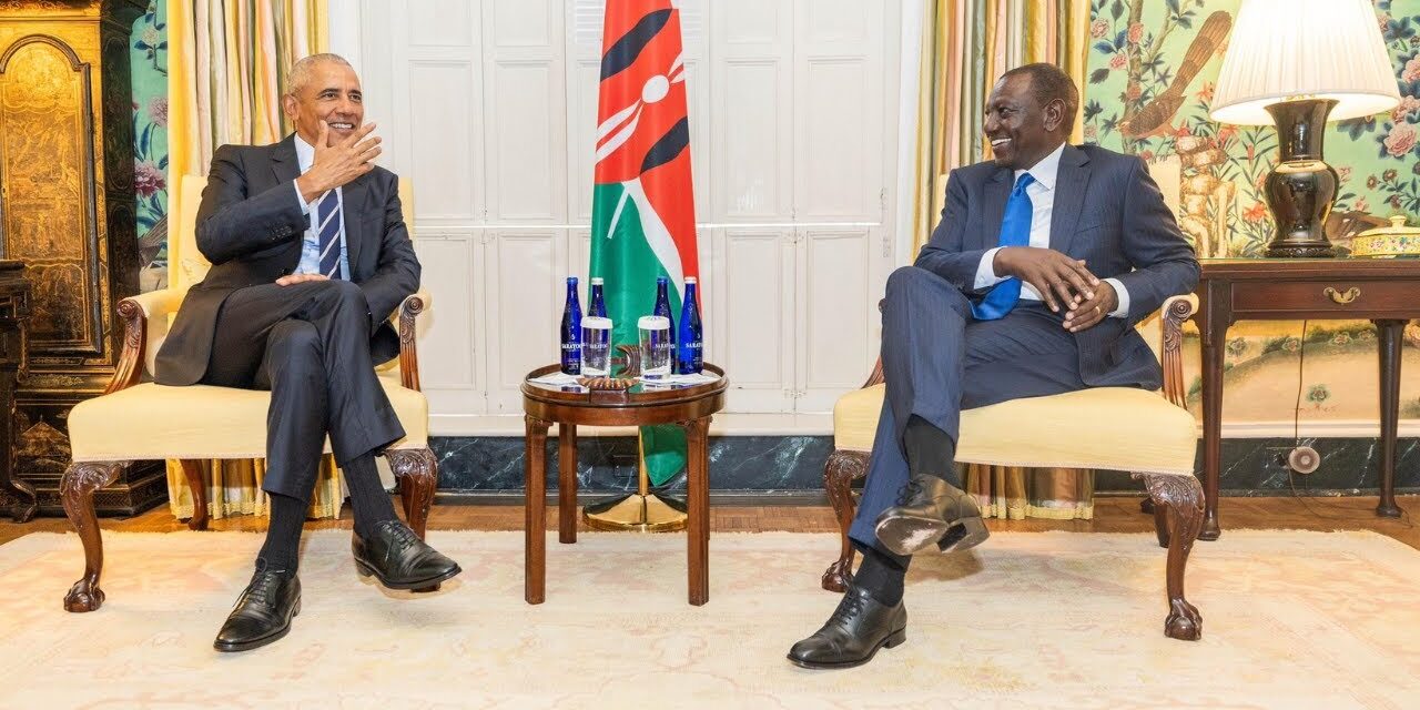 LIGHT MOMENT AS PRESIDENT RUTO MEETS FORMER US PRESIDENT BARACK OBAMA AT BLAIR HOUSE!