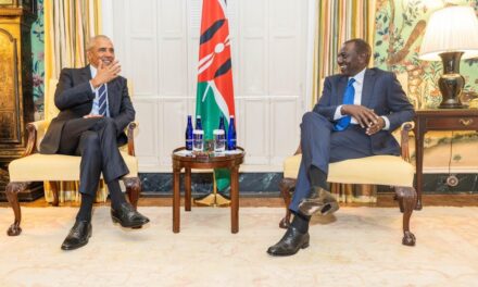 LIGHT MOMENT AS PRESIDENT RUTO MEETS FORMER US PRESIDENT BARACK OBAMA AT BLAIR HOUSE!