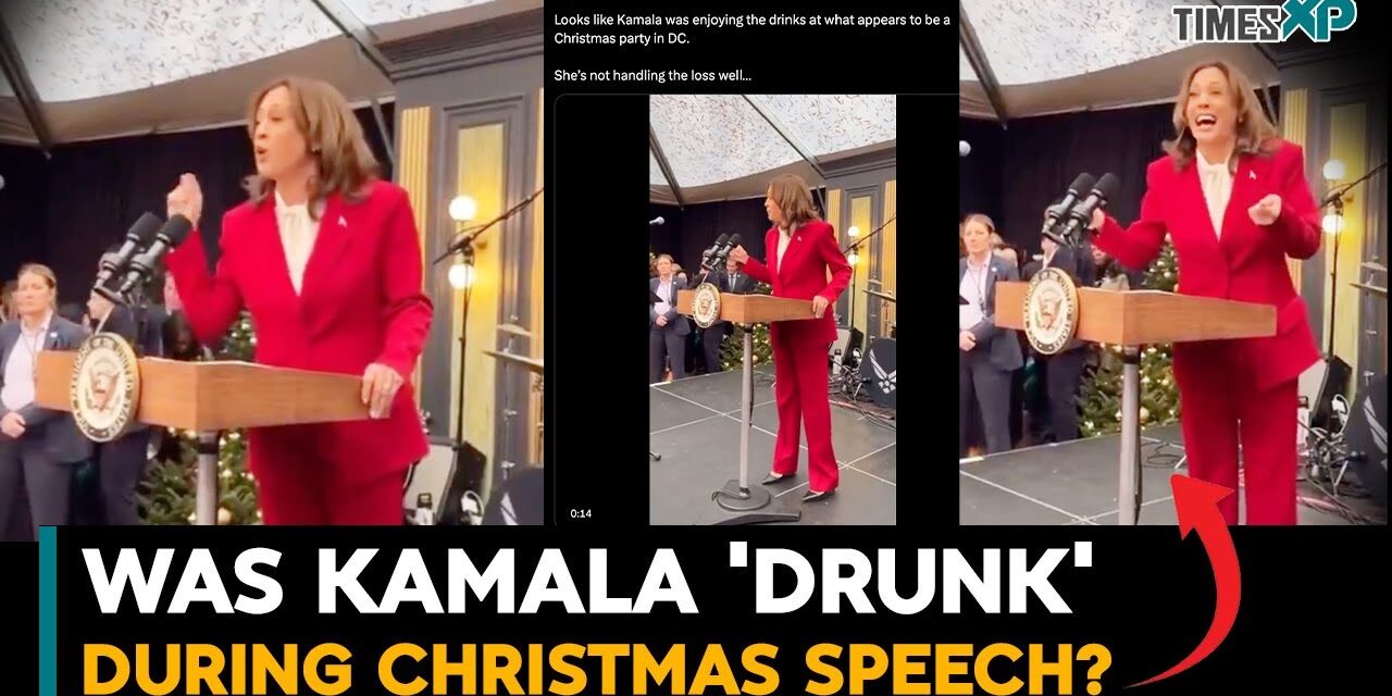 Was Indian-Origin Kamala Harris drunk during Christmas speech at DC?